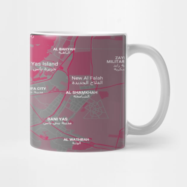 Abu Dhabi dark pink map by Mapmania